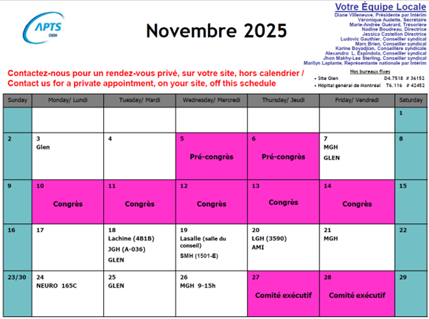 Événement du 05.11.2025 - Centre universitaire de santé McGill (CUSM)