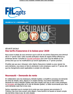 FIL@pts | vol. 9 no 17 Baisse des tarifs d'assurance