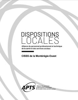 Dispositions locales du CISSS de Montérégie-Ouest