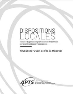 Dispositions locales du CIUSSS de l’Ouest-de-l'Ile-de-Montréal
