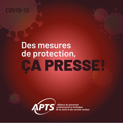 Image COVID-19 | L’APTS demande à la ministre McCann de garantir l’accès à des équipements de protection pour ses membres envoyé·e·s dans les CHSLD
