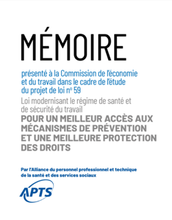 Mémoire PL 59 sur la modernisation du régime de santé et de sécurité du travail (2021)