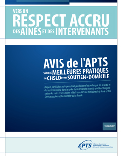 Avis sur les meilleures pratiques en CHSLD et SAD | Document synthèse volet 1 - juillet 2017