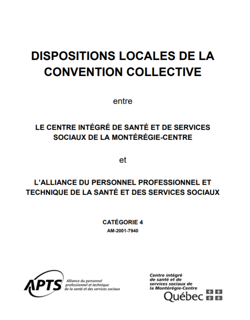 Dispositions locales du CISSS de Montérégie-Centre