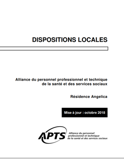 Dispositions locales de la Résidence Angelica