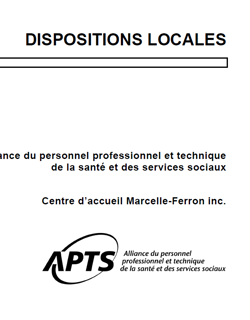 Dispositions locales du Centre Marcelle-Ferron