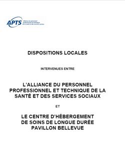 Dispositions locales du CHSLD Pavillon Bellevue