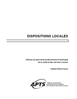 Dispositions locales de l'Hôpital Marie-Clarac