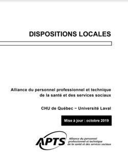 Dispositions locales du CHU de Québec UL