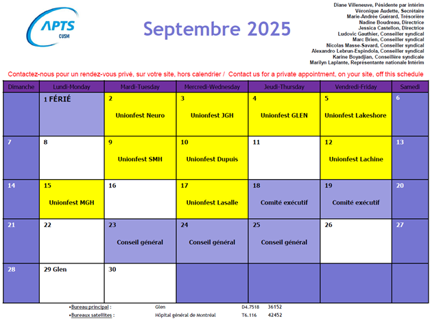 Événement du 02.09.2025 - Centre universitaire de santé McGill (CUSM) Événement du 02.09.2025 - Centre universitaire de santé McGill (CUSM)