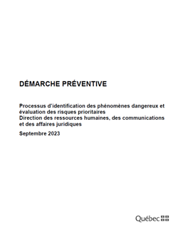 Processus d’identification des phénomènes dangereux et évaluation des risques prioritaires Processus d’identification des phénomènes dangereux et évaluation des risques prioritaires