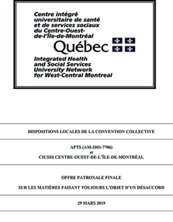 Dispositions locales CIUSSS Centre-Ouest-de-l'Ile-de-Montreal