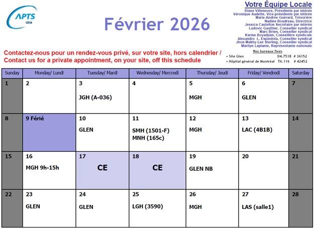 Événement du 05.02.2026 - Centre universitaire de santé McGill (CUSM)