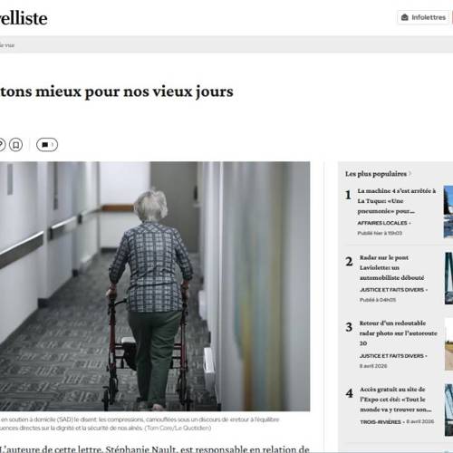 Nous méritons mieux pour nos vieux jours - APTS