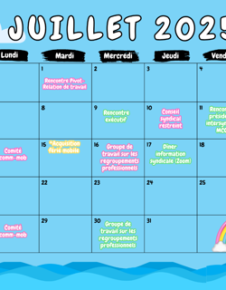 Calendrier - Juillet 25