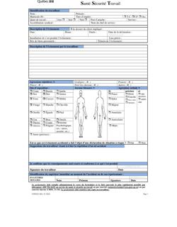 FORMULAIRE | Déclaration d'événement accidentel (DEA) P1 FORMULAIRE | Déclaration d'événement accidentel (DEA) P1