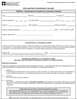 Annexe 8 Formulaire d'assurance-salaire