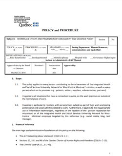 Annex 7 Workplace civility and prevention of harassment and violence policy