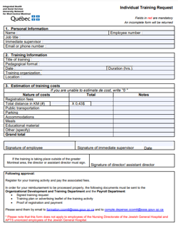 Individual Training Request Form