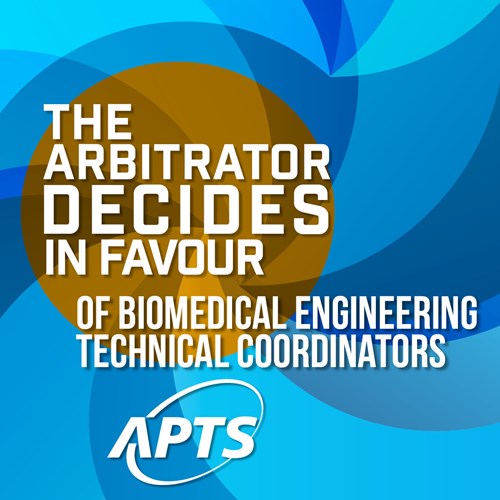 Image Job title: biomedical engineering technical coordinator | The APTS gets a favourable ruling from the arbitrator