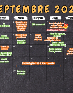 Calendrier - Septembre 25 Calendrier - Septembre 25