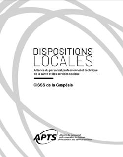 Dispositions locales du CISSS de la Gaspésie Dispositions locales du CISSS de la Gaspésie