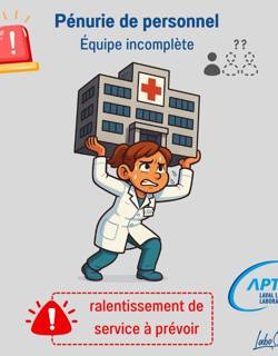 Affiche pénurie personnel en cours