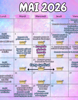Calendrier - Mai 26