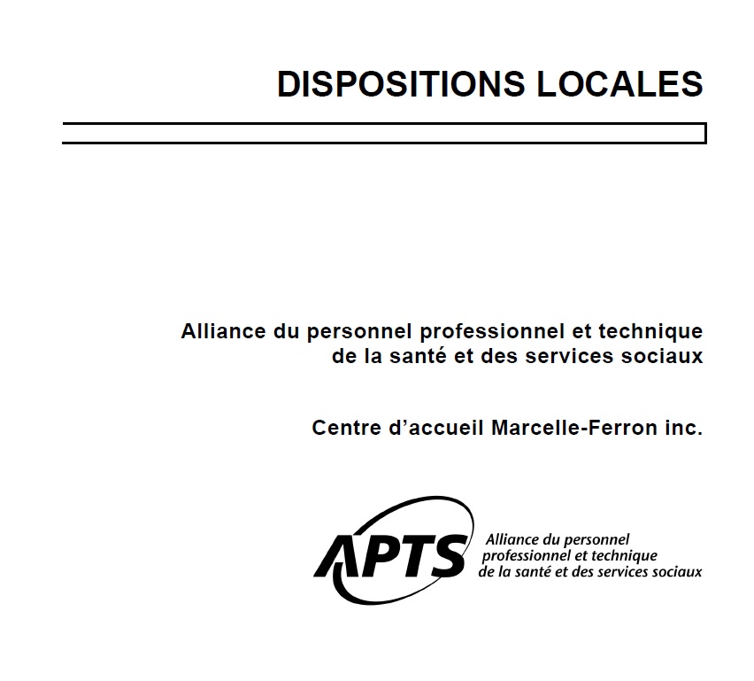 Dispositions locales du Centre Marcelle-Ferron