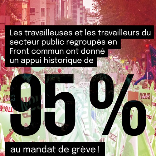 Image Un mandat historique, à 95% en faveur de la grève, pour le Front commun