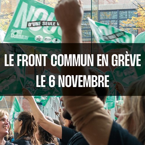 Image Négociation dans le secteur public | Le Front commun sera en grève le 6 novembre