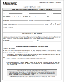 Annex 8 Salary Insurance Claim Form Physical Health