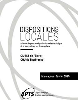 Dispositions locales du CIUSSS de l'Estrie-CHUS Dispositions locales du CIUSSS de l'Estrie-CHUS