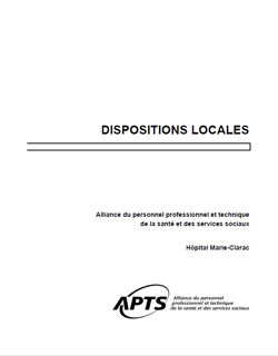 Dispositions locales de l'Hôpital Marie-Clarac Dispositions locales de l'Hôpital Marie-Clarac