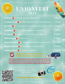 Calendrier UnionFest 2025 Calendrier UnionFest 2025