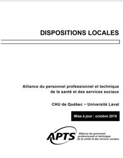 Dispositions locales du CHU de Québec UL Dispositions locales du CHU de Québec UL