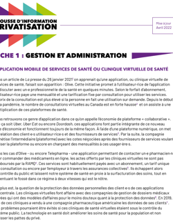 Fiche d'information sur les plateformes numériques et le privé en santé