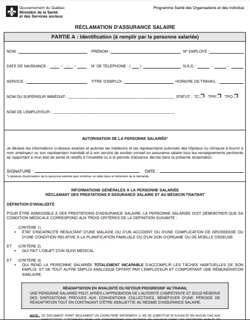 Annexe 8 Formulaire Assurance salaire Santé physique Annexe 8 Formulaire Assurance salaire Santé physique