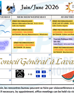 Calendrier Juin 2026