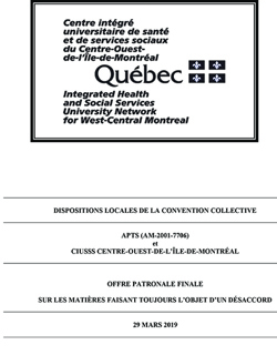 Dispositions locales du CIUSSS Centre-Ouest-de-l'Ile-de-Montreal