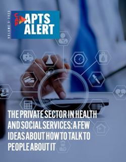 APTS Alert | The private sector in health and social services