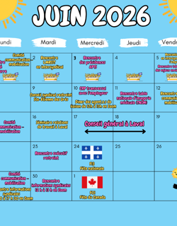 Calendrier - Juin 26