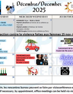 Calendrier Décembre 2025