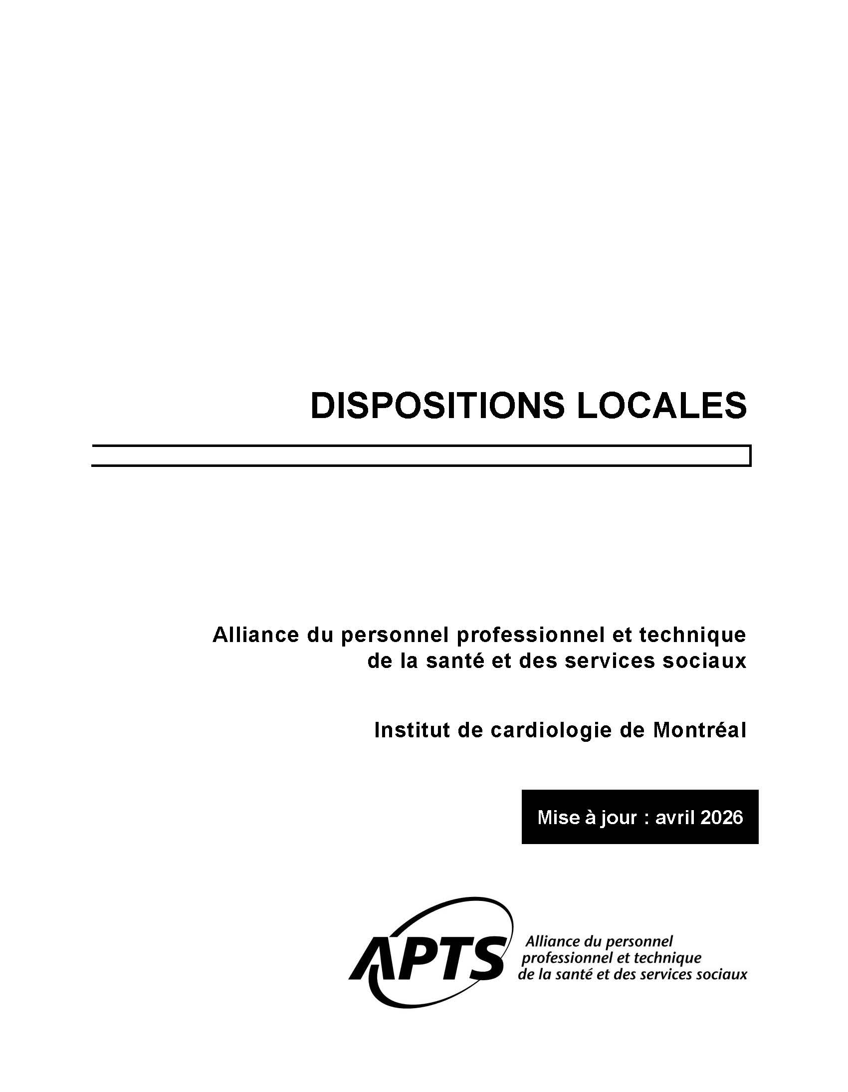Dispositions locales de l'Institut de cardiologie de Montréal