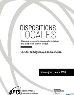 Dispositions locales du CIUSSS du Saguenay-Lac-Saint-Jean