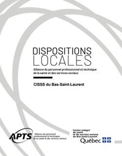 Dispositions locales CISSS du Bas-Saint-Laurent Dispositions locales CISSS du Bas-Saint-Laurent