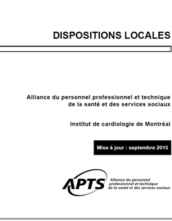 Dispositions locales de l'Institut de cardiologie de Montréal Dispositions locales de l'Institut de cardiologie de Montréal