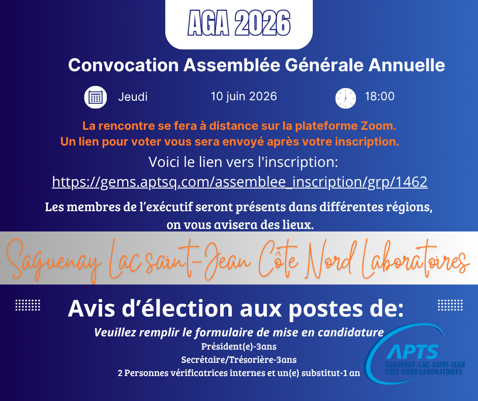 Événement du 10.06.2026 - Laboratoires Côte-Nord