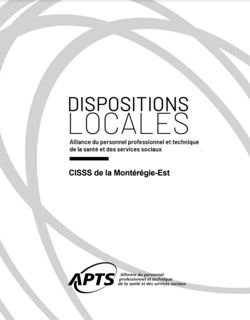 Dispositions locales du CISSS Montérégie-Est