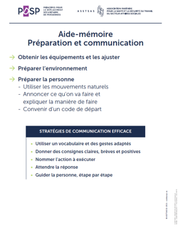 Aide-mémoire: Préparation et communication Aide-mémoire: Préparation et communication